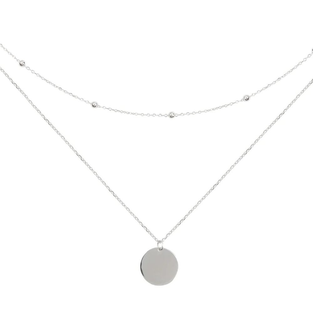 *NEW Gold/Sterling Silver Coin Layered Necklace - Picture 12 of 13